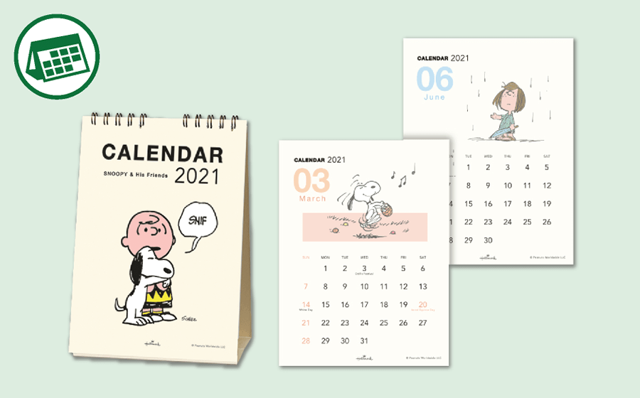 SNOOPY Peanuts Desk Calendar